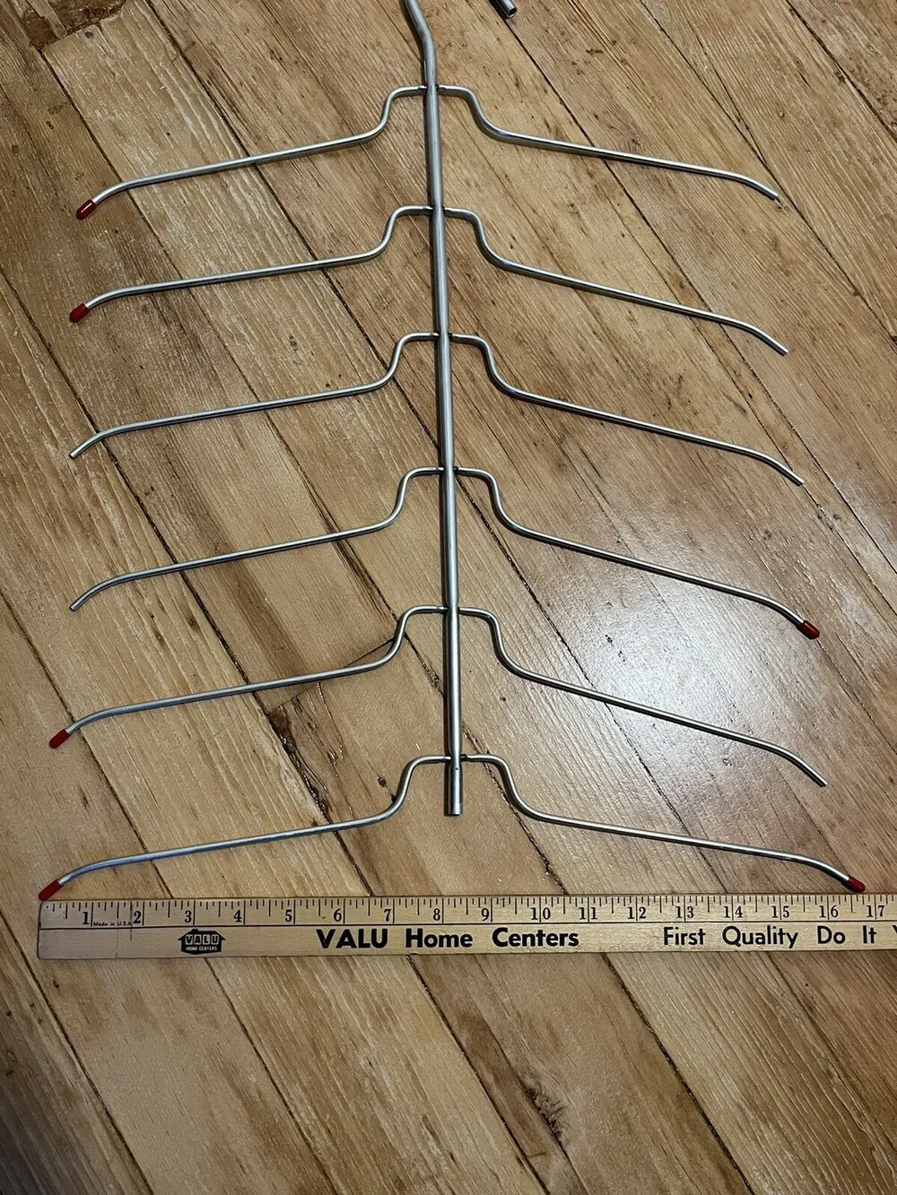 Lot 3 VTG Mid Century Metal Aluminum Wire 6 Tier Shirt Coat Space Saver Hangers